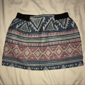 Zara Girls Tribal Print Embroidered Mini Skirt